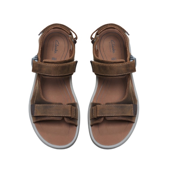 Clarks Mens Saltway Trail Sandals in Light Tan Leather . 26184778 main image 5